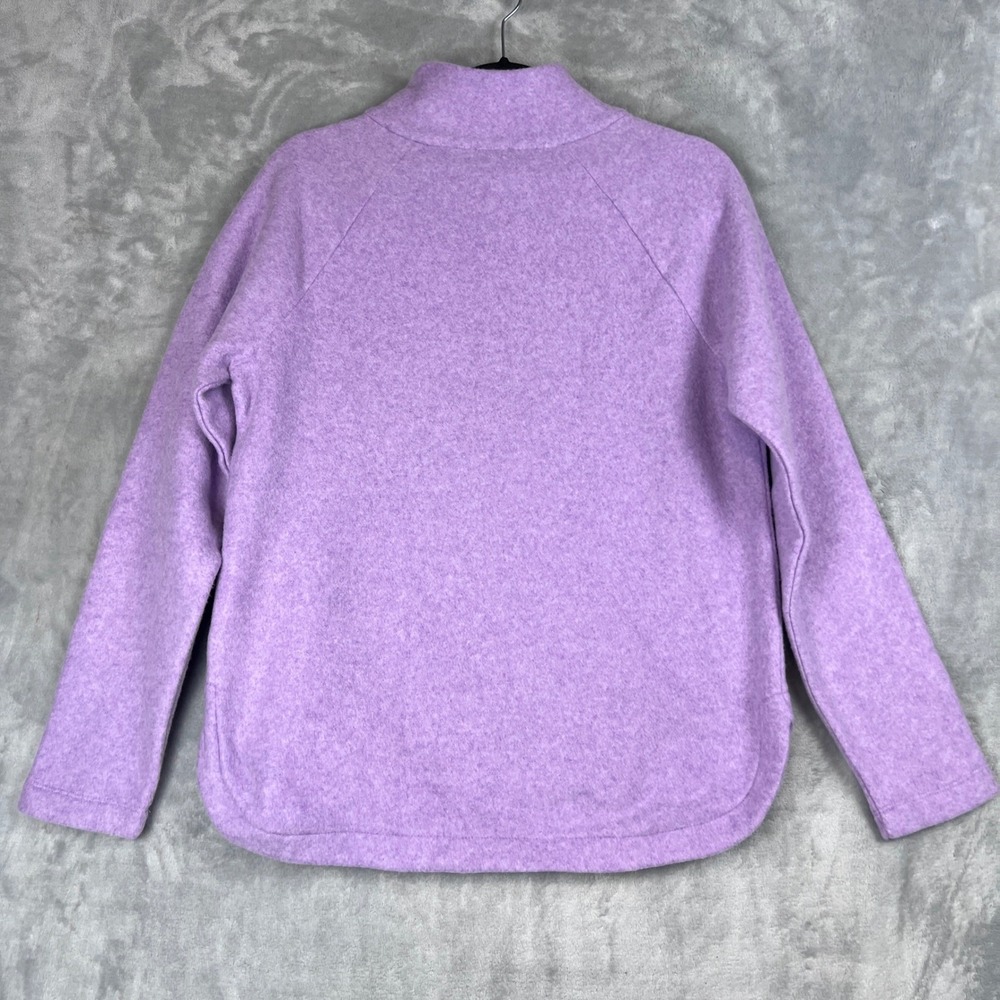 Talbots Women Swesater Lavender Purple Fleece Mock Neck Button Detail Pullover M - Picture 12 of 12
